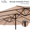 Umbrellas and Garden Bases 15ft Large Patio Umbrellas With Base Included Outdoor Umbrella Beach for Poolside Lawn Garden Beige 4