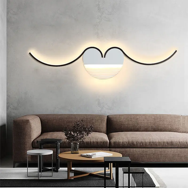sofa fundo da parede decoracao lampadas nordic luzes corredor 03
