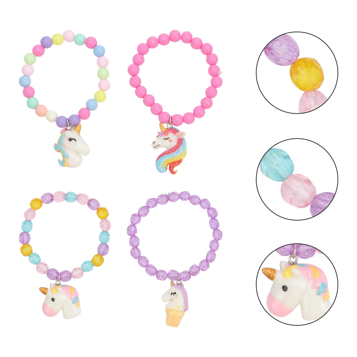 

Unicorn Pony Bracelets Colorful Beads Bracelet Acrylic Kids Wrist Decor