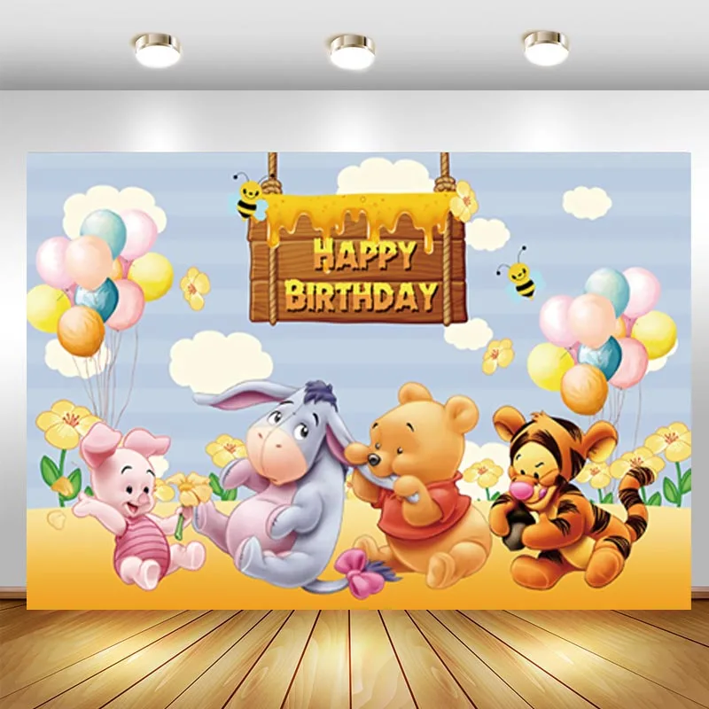 DisneyWinnieThePoohPhotographyBackdropBabyShowerKidsBirthday