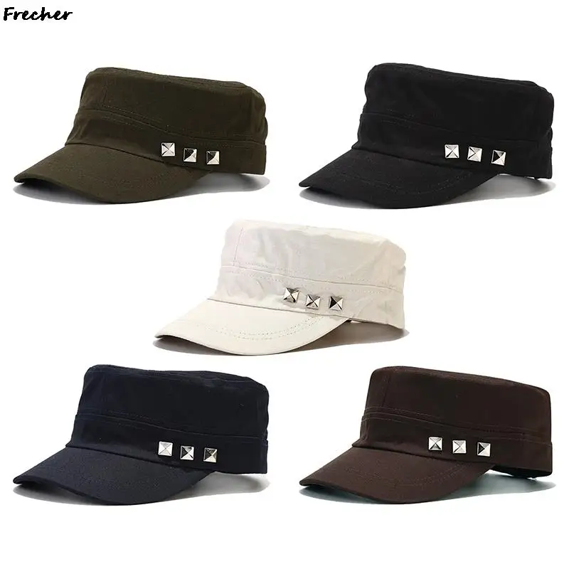 

Army Caps Military Cadet Combat Fishing Baseball Cap Cotton Flat Top Gorras Women Men Combat Captain Hats Snapback Hats Classic