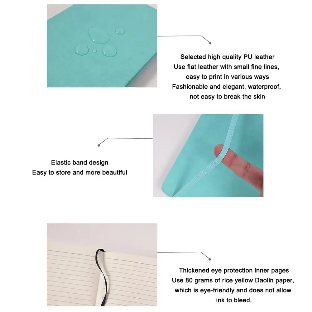 Business Office Notepad A5 Leather Strap Elastic Pu Leather Office Notebook Business Notepad