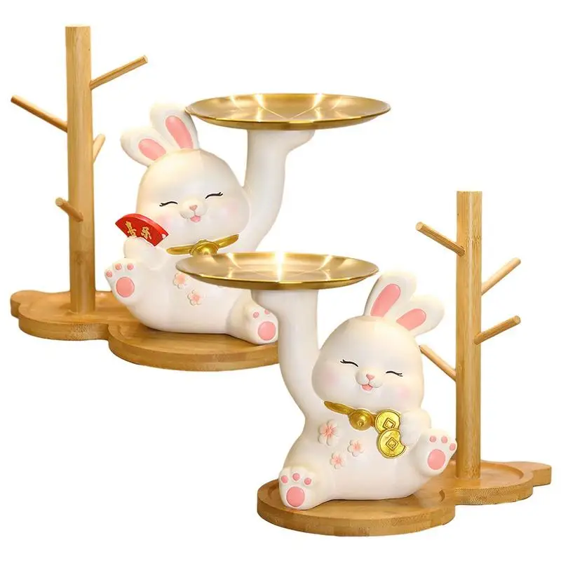 

Lucky Cat Statue Cat Decorative Organizing Tray Small Items Storage Box Resin Storage Sculpture Table Decoration For Home