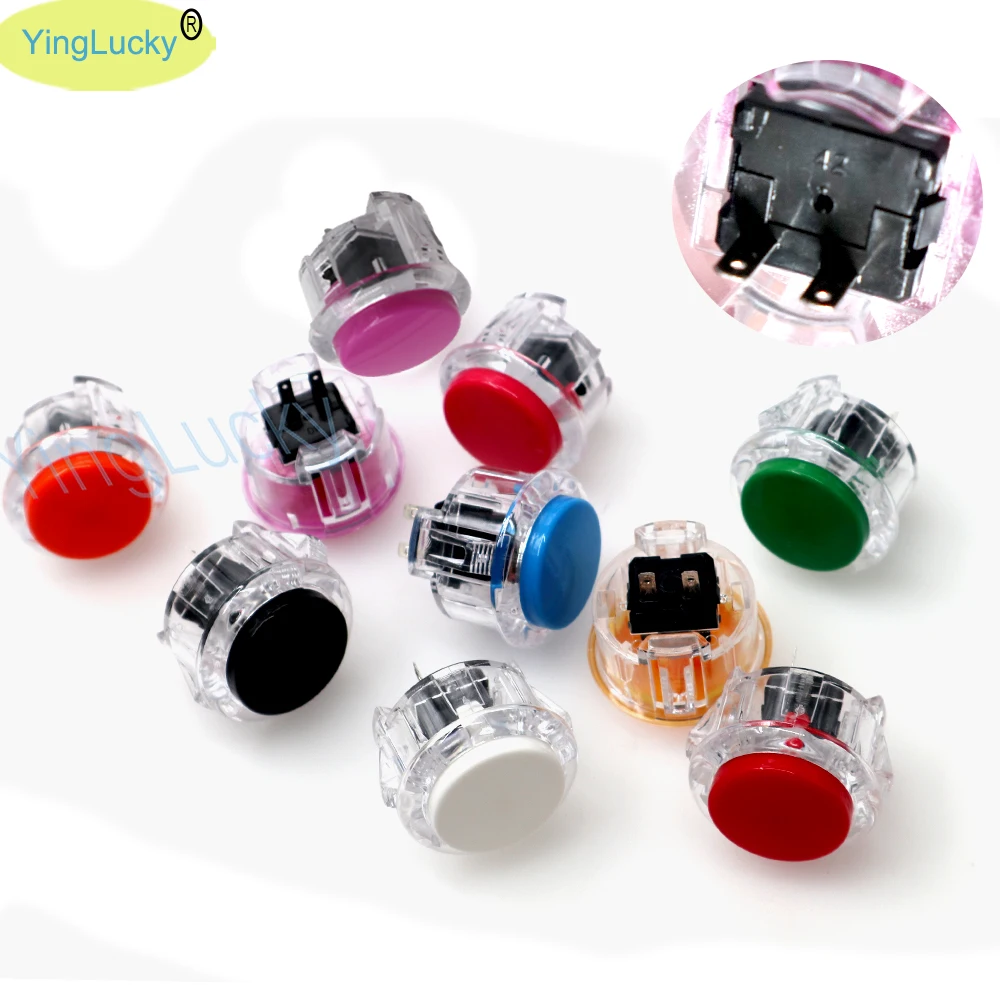 투명 푸시 버튼이 포함된 아케이드 DIY 키트, Sanwa 조이스틱 복사, 제로 지연, USB 제어 보드, 30mm, PC, PS3, 2 플레이어