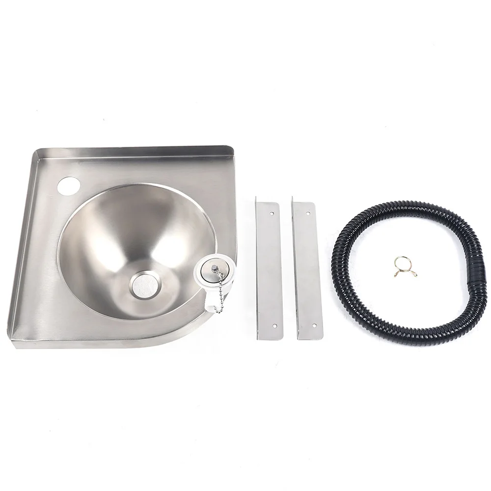 Description Picture 3 of itemWall Mount Corner Sink Triangular Stainless Steel Sink with Faucet Easy to Install Bathroom Vanity Vessel Sink for RV, Home