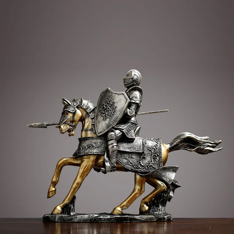 

Luxury armor knight horse to successful ornaments creative Chinese living room office decorations