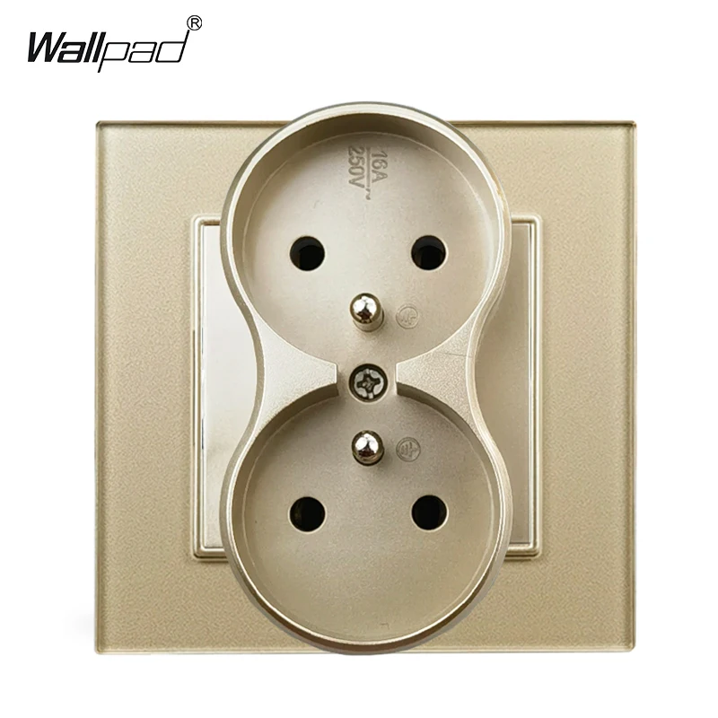 European Standard Dual Power Outlets with Glass Panel - White & Black Finish