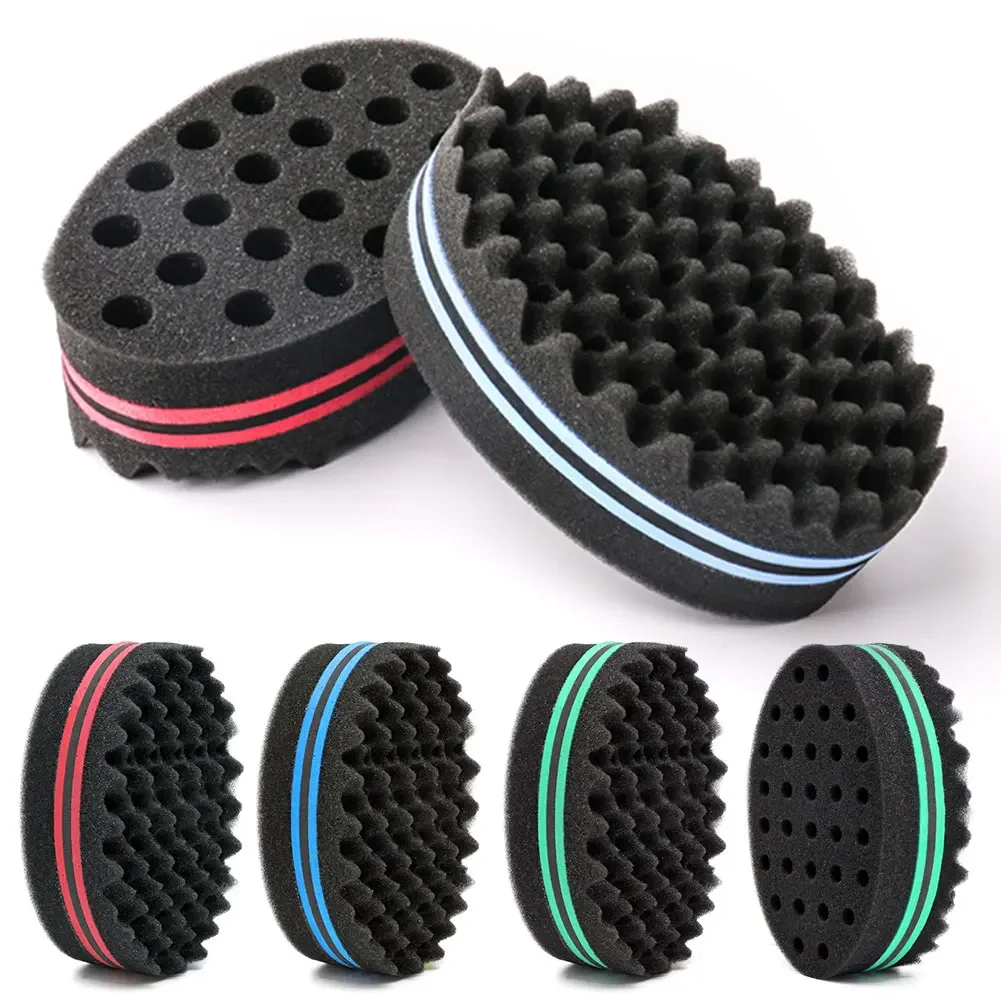 Oval Double Sides Hair Brush Sponge Brush For Natural Afro Coil Wave Dread Sponge Brushes Hair Braids Braiding Hair 3
