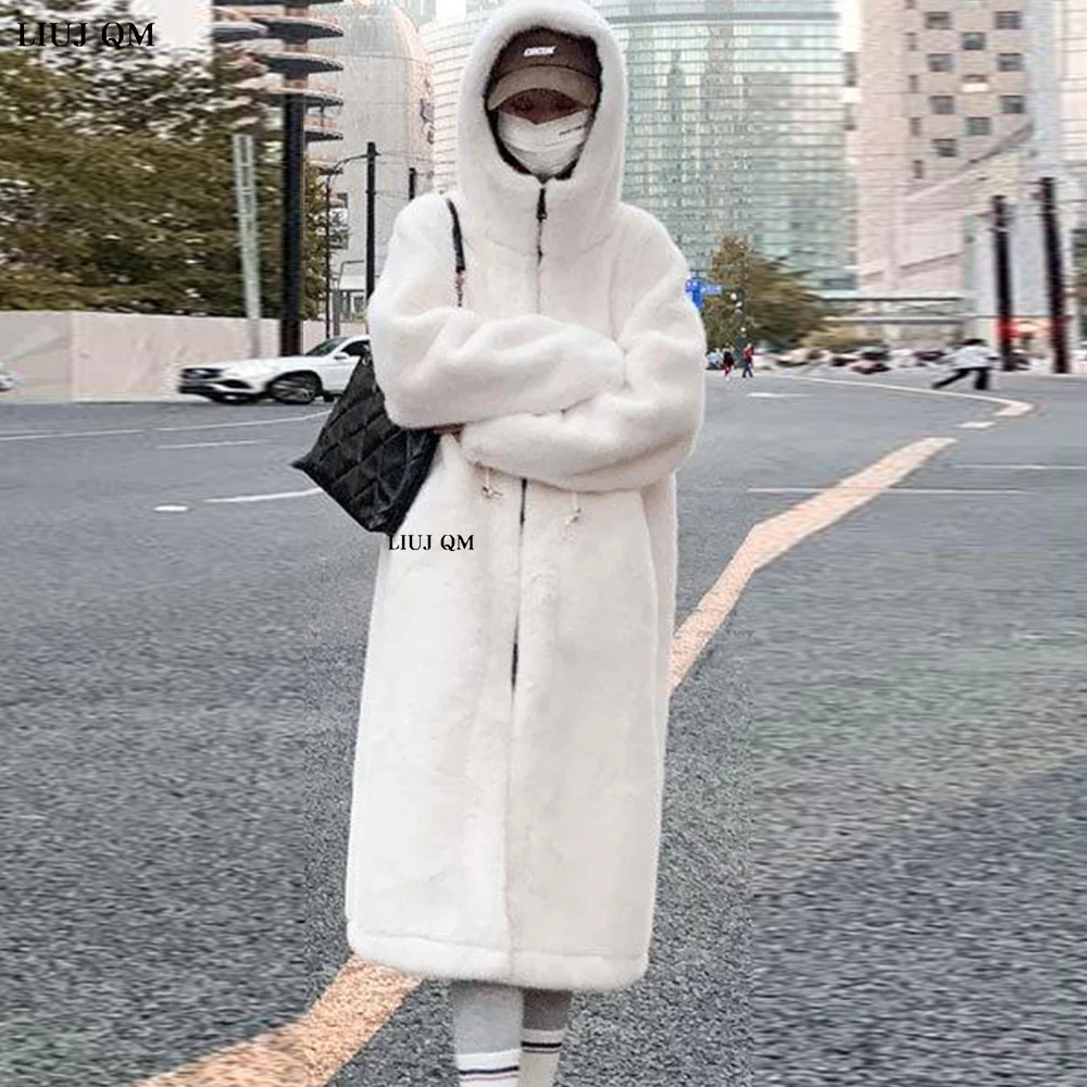 【 】Elora エローラ・パファー フリースジャケット Winter Clothes Women Long Faux Fur Coat Blue Color