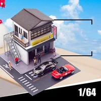 Miniature 1:64 Scale Dry Cleaners Diorama Scenery Home Sand Table City DIY Model Scene Toy Layout Desktop Ornament 1