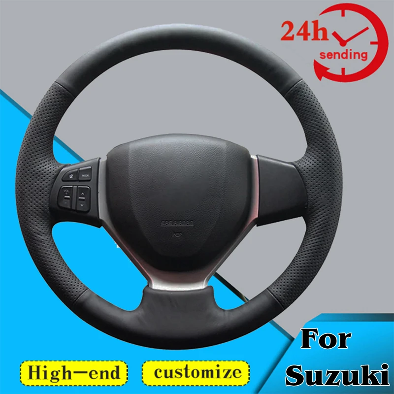 

Custom Car Steering Wheel Braid Cover Soft 100% Fit For Suzuki CELERIO S-CROSS SX4 2013 2014 Suzuki Vitara 2015 Car Accessories