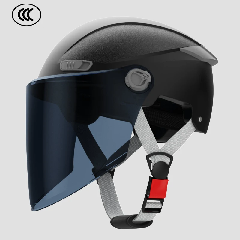 thumbnail image 1 of Casco de seguridad unisex para motocicleta, con una sola lente desmontable, anticaídas y duradero, 1 of 5