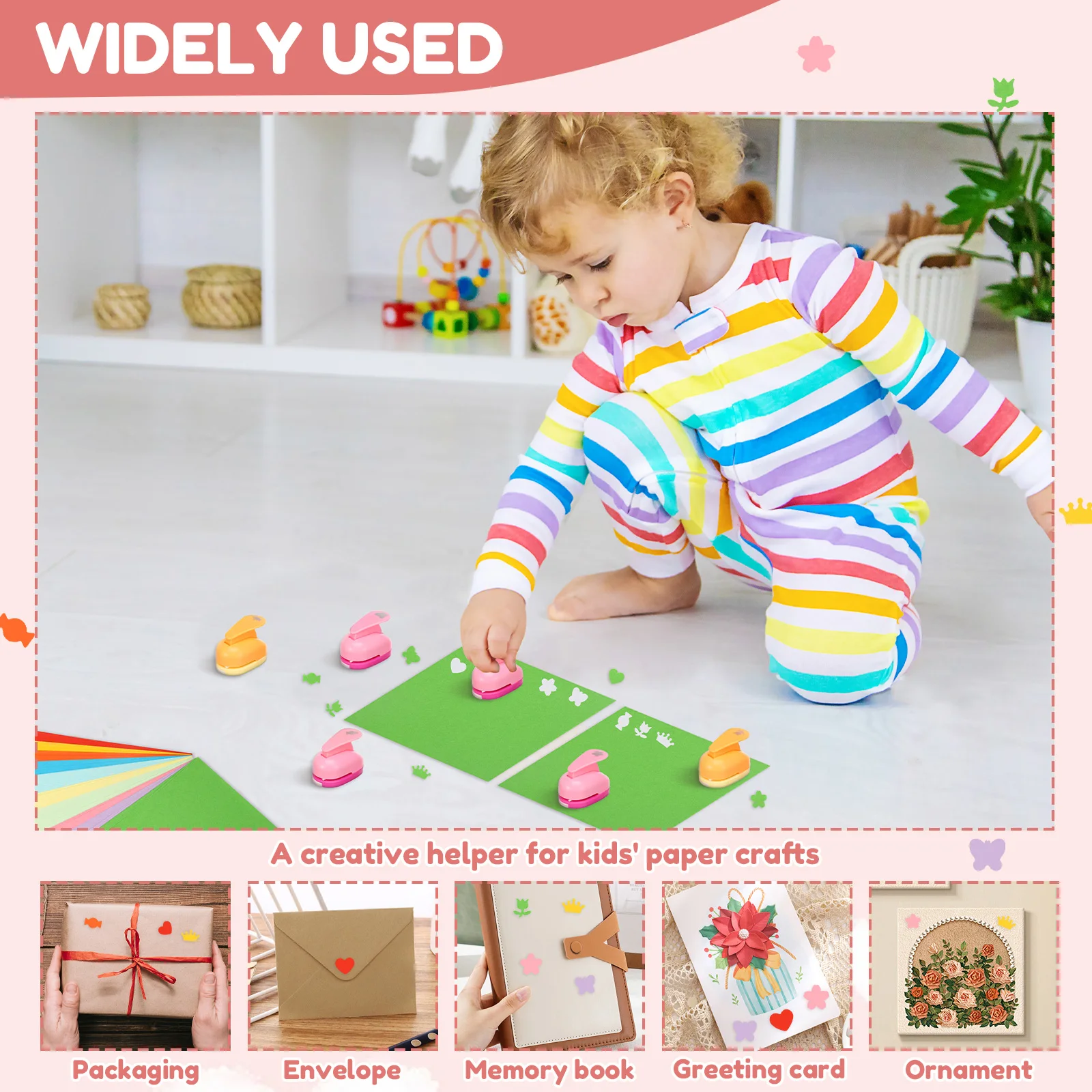 3/6 Pcs Craft Hole Punch Multi-pattern DIY Paper Hole Puncher Scrapbooking Holes Shape Puncher for Kids Children Handmade Tools