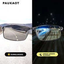 

PAUKAOT 2022 Polarized Sunglasses Men Brand Designer Photochromic Men's Driving Sun Glasses New Fashion Small lens Sunglass