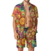 Flower Power Peace Men Sets Retro Hippy 70s Casual Shirt Set Trendy Beach Shorts Summer Graphic Suit 2 Piece Clothing Plus Size 1