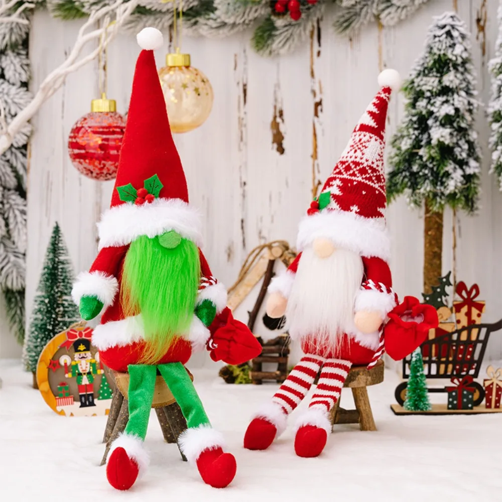 

Hug Wood Sign Christmas Gnome Doll New Knit Hat Christmas Decoration Rudolph Doll Party Supplies Plush Xmas Elf Christmas