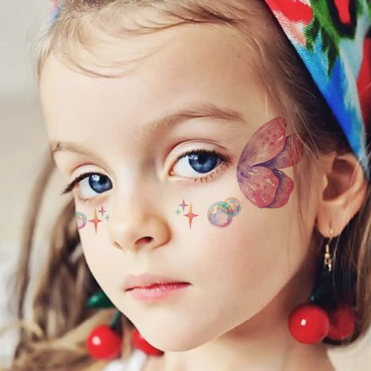 12 arkuszy motylkowe tatuaże tymczasowe dla dzieci kobiece oczy Make Up Galaxy wodoodporne naklejki na tatuaż na imprezę upominki