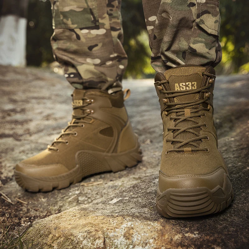 HIKEUP Winter Ankle Boots for Men Male High-top Casual Sneakers Mens Designer Rubber Hiking Boots Platform Work Safety Man Shoes