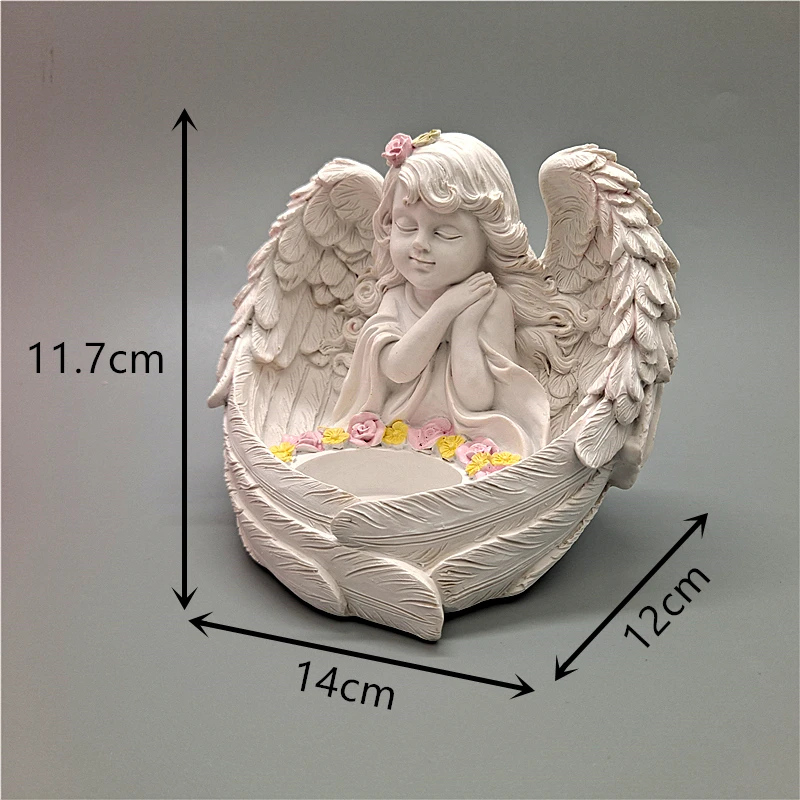 Silicone mold girl angel candlestick gypsum resin concrete crystal drop glue mold handicraft DIY handmade