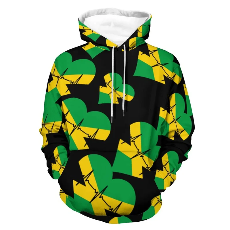 thumbnail image 1 of Sudadera con capucha con estampado 3D de la bandera de Jamaica para hombre, ropa de calle moderna, sudadera con capucha de manga larga, suéter con cordón para primavera y otoño, 1 of 5