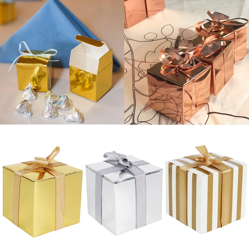 wedding favors for guests Small Gift Box Bulk Candy Boxes Solid Color