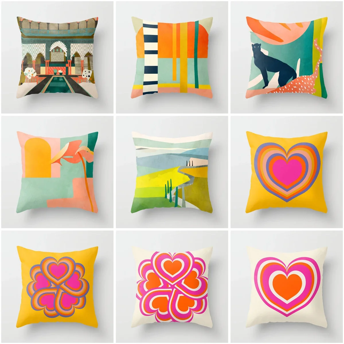 

decorative Home pillow case Cushion covers 45*45 nordic 40*40 40x40cm 50x50cm Pink Red Morandi Geometric Abstraction 45x45 60*60