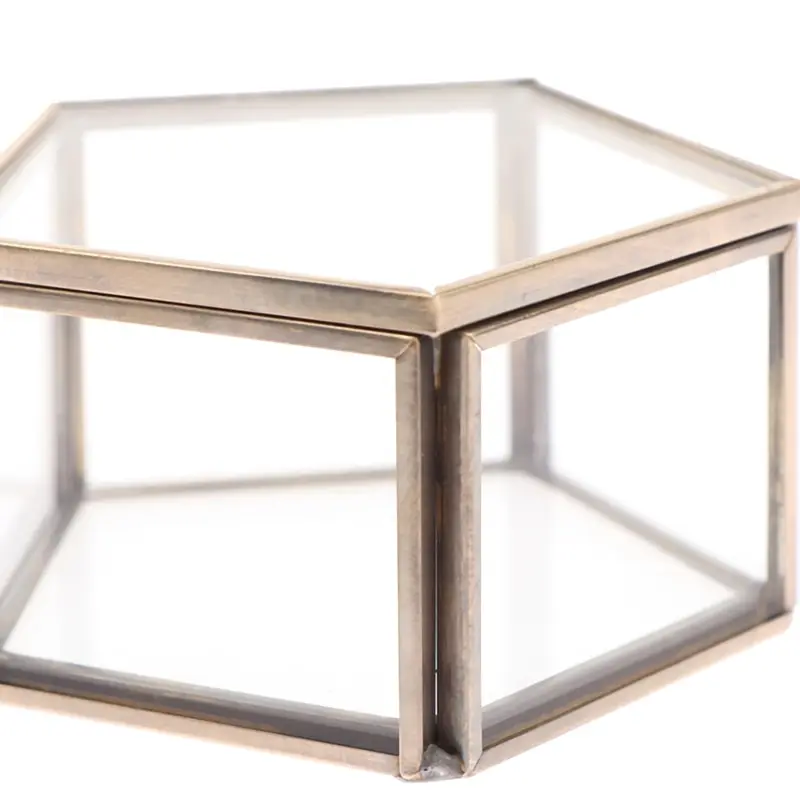 1pc New Geometrical Clear Glass Storage Box Jewelry Box New Fashion Wedding Bridal Ring Box Candy Box Gift Box 5