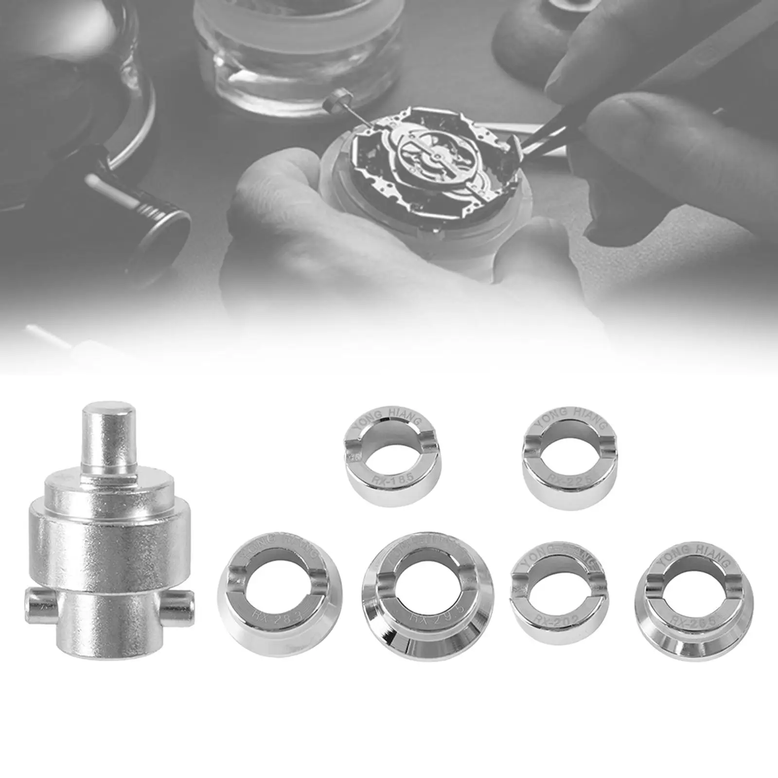 

Watch Case Opener Closing Tool Watch Back Cover Remover Dies and Adapter