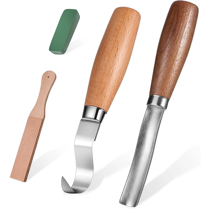 Wood Carving Tools Kit, With Wood Carving Gouge Chisel Bowl Scoop Carving Set Double Sided Strop Paddle Sharpener central machinery band saw Woodworking Machinery