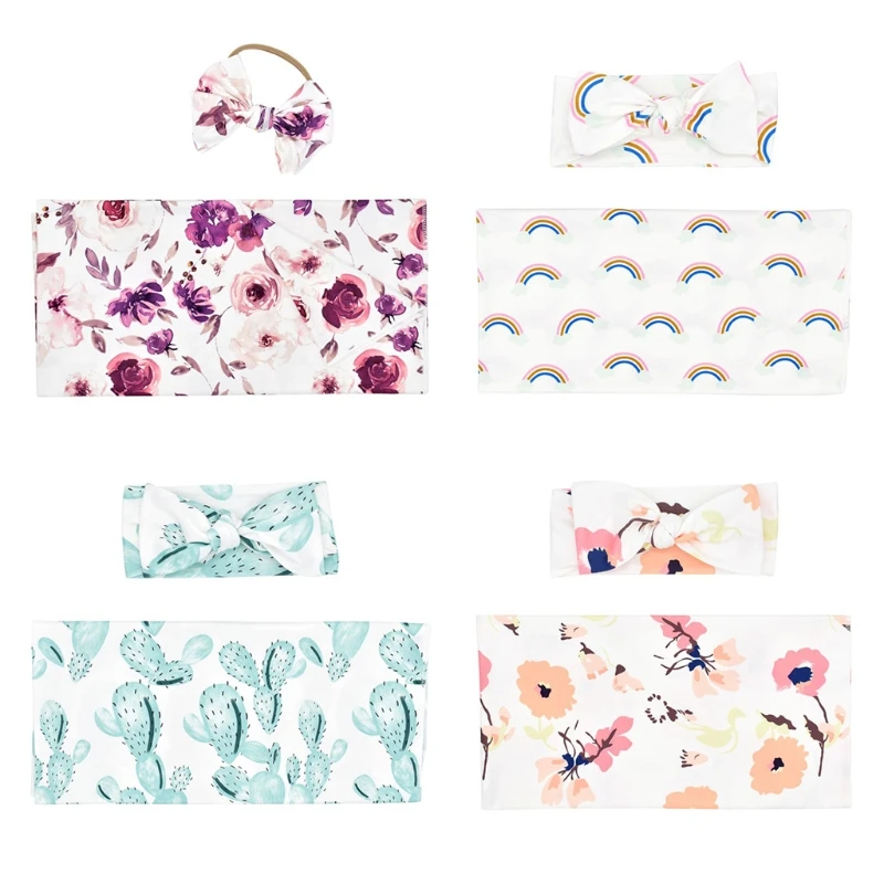 2Pcs Soft Cotton Newborn Floral Printed Sleeping Bag Sleepsack