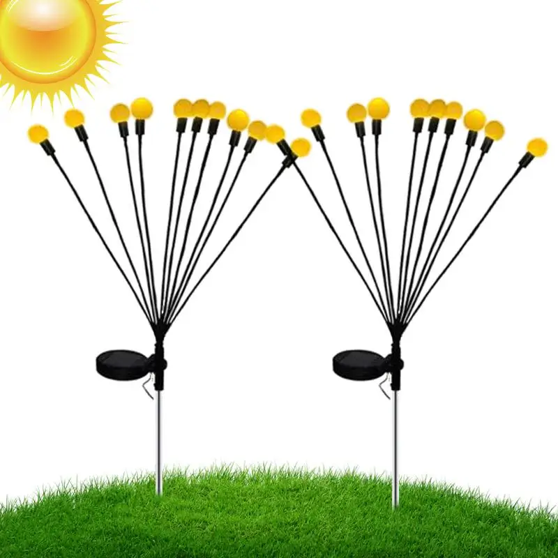 

Firefly Solar Garden Lights 2pcs Solar Powered Firefly Stake Lights Multifunctional Swaying Solar Garden Lights Solar Lights