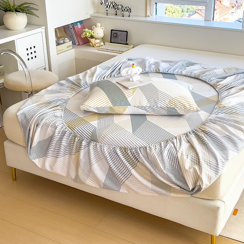 100% Cotton Bed Cover Bed 90/120/150/180cm Sheets Simple Style Bed Linen for Home Fitted Sheet sabanas (Pillowcase Need Order) 6