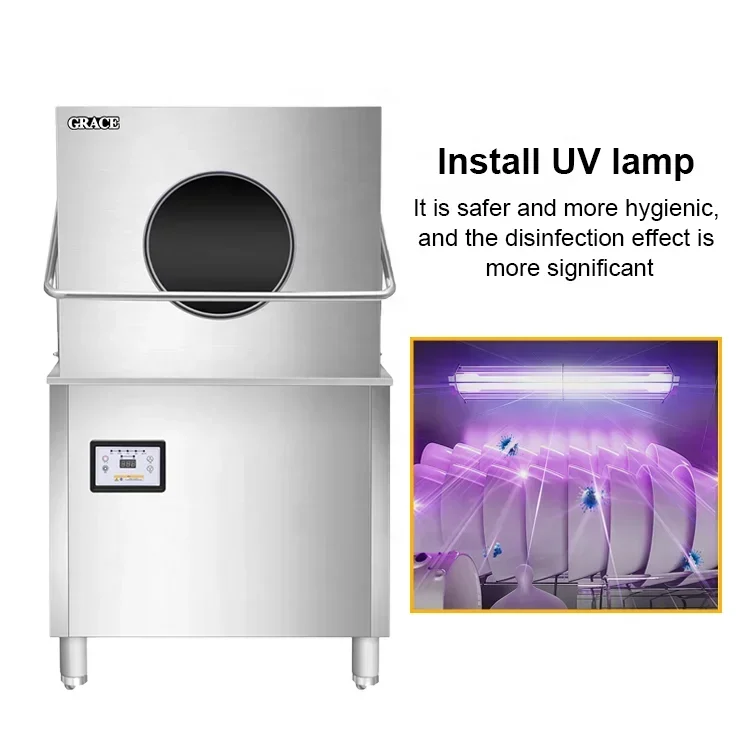 Stainless Steel Automatic Dish Washer Digital Temperature Control Commercial Pot Dishwasher Machine 5