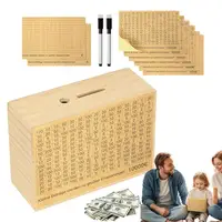 Wooden Piggy Bank Money Savings Box Container For Cash Saving Treasure Coin Case Helps The Habit Of Saving Supplies 1