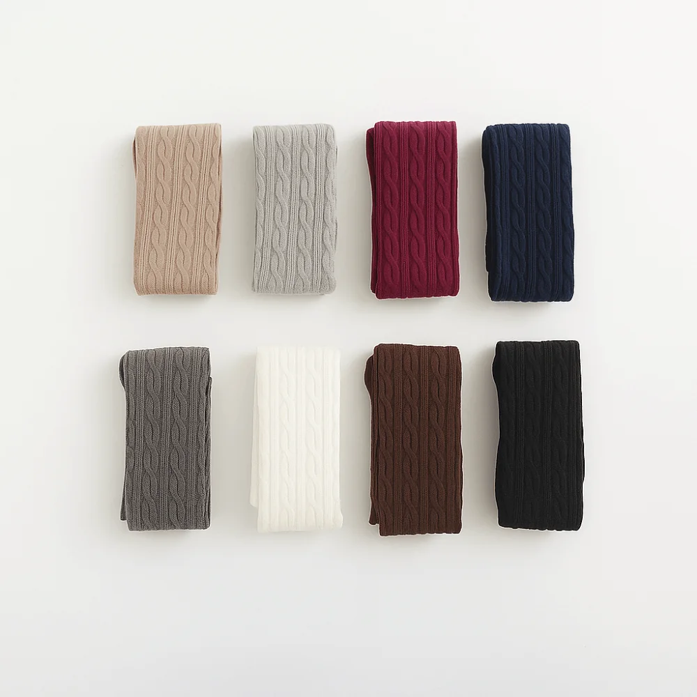 Japanische Kniestrümpfe, einfarbig, gebratener Teig, verdrehtes Muster, lange Strümpfe, weiche, verdickte lange Röhrensocken – Detail 18