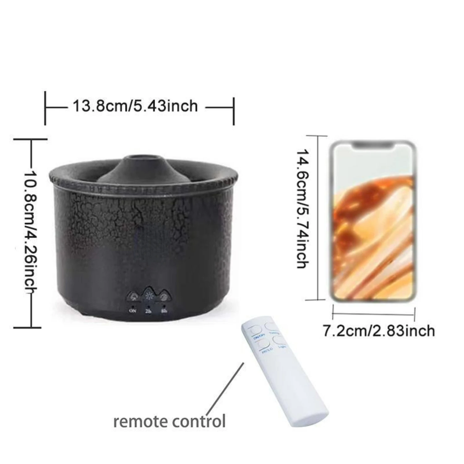 "High-capacity Air Humidifier with Essential Oil Diffuser & Realistic Flame Effects - Perfect for Bedroom Use" 2
