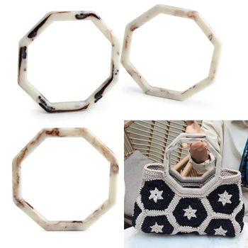 2 pezzi borsa intrecciata esagonale manico in resina rimovibile accessori per borse fatte a mano fai da te borsa a tracolla manico per borsa a tracolla