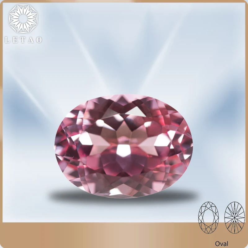 Lab Grown Sapphire Sunrise Pink Color Oval Shaped Gemstone Beads for Charms Diy Jewelry Making Selectable AGL Certificate