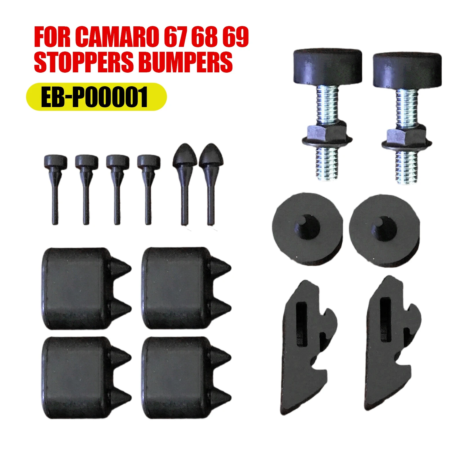 Rubber Stopper Kit and Hood Adjusters For Camaro 67 68 69 Stoppers