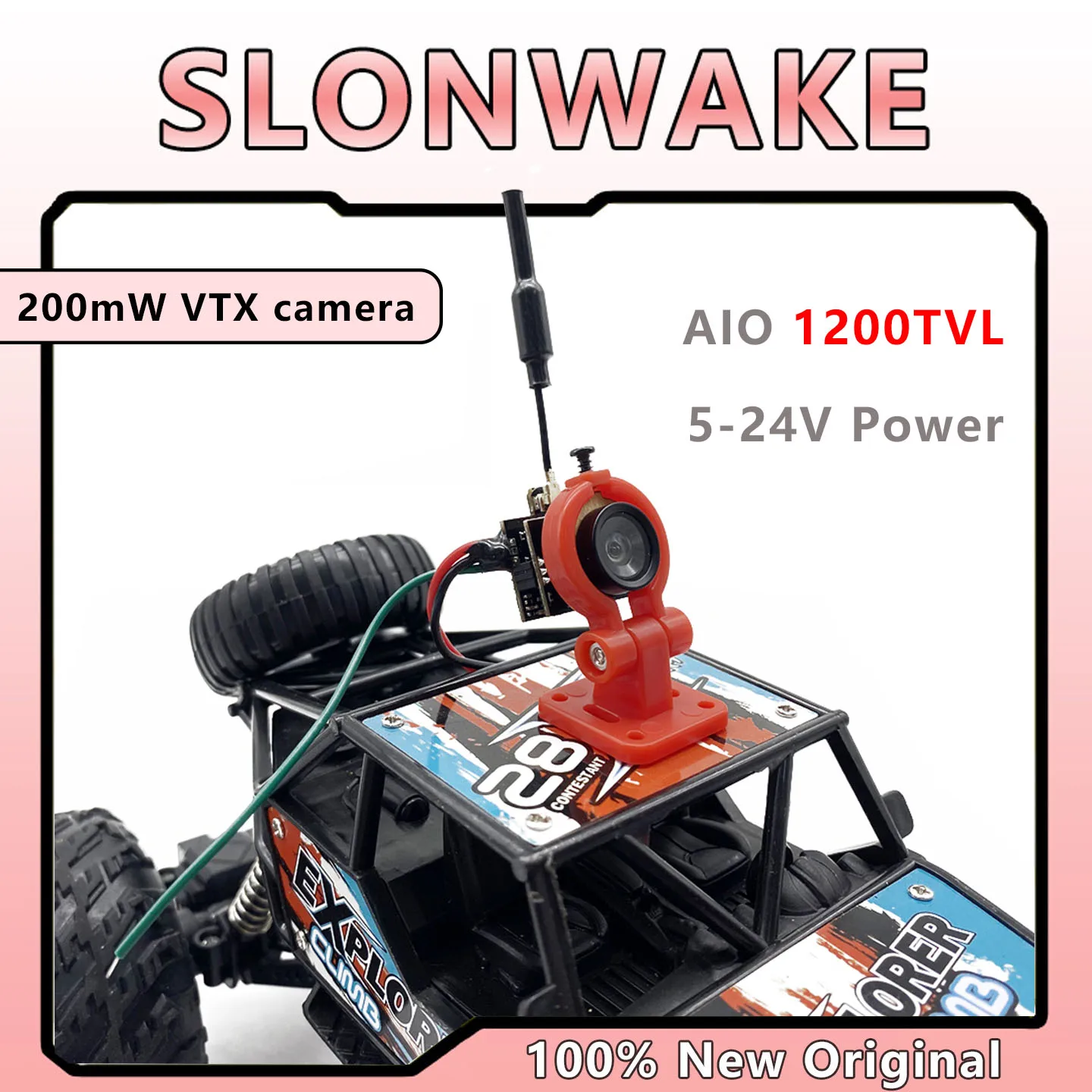 Détail du connecteur et des boutons de réglage sur la Caméra Spotter Micro FPV AIO 5.8G 1200TVL 48CH avec VTX Réglable OSD.