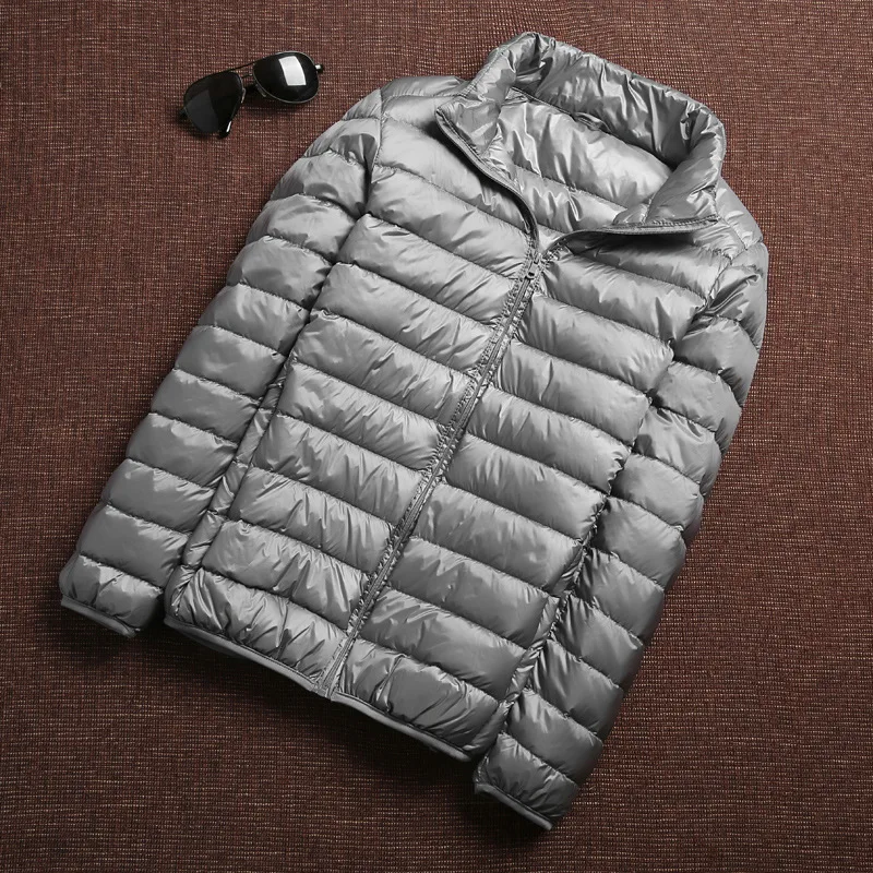 Men Winter Coat Mens Autumn Duck Down Jacket Thin OutwearU Ltralight Portable Waterproof Travel Down Parkas Fashion Stand Collar