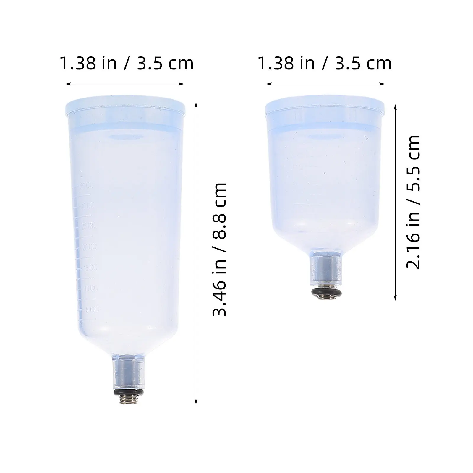 2Pcs 분리형 에어 브러시 페인트 컵 분할 디자인 교체 가능한 페인트 용기 대용량 간편한 청소 편리한 색상 전환