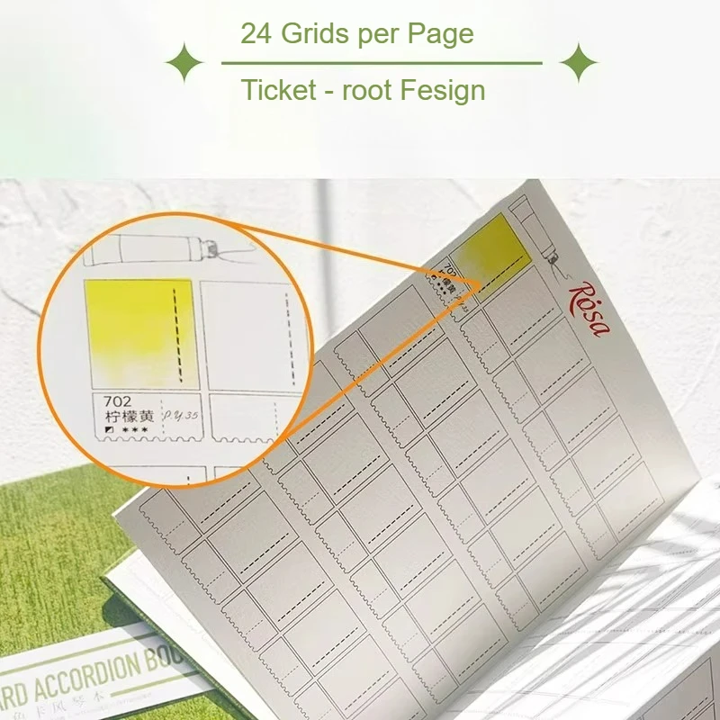 포텐테이트 블랭크 수채화 핫프레스 컬러 카드지 아코디언 북 100% 면목재 펄프 300g 접이식 페이지 컬러링 카드북