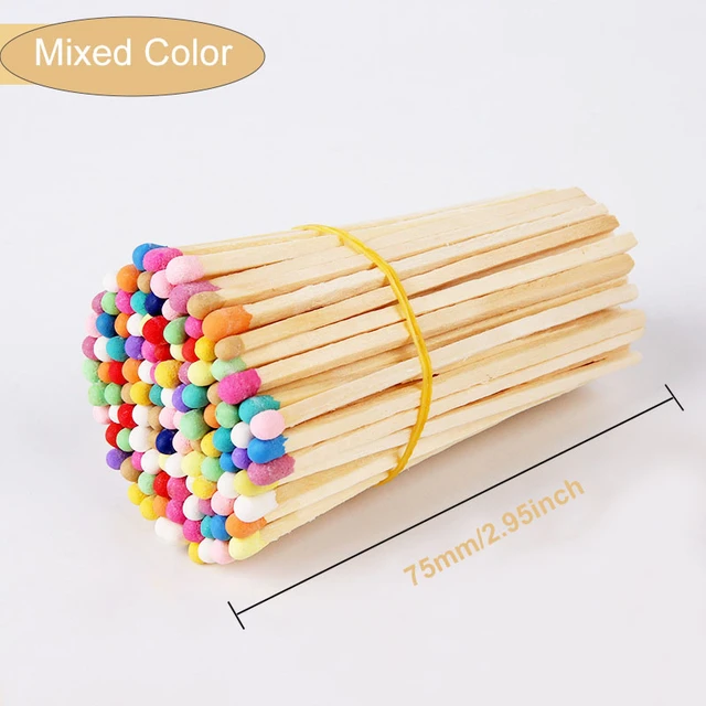 Mixed Colored 75mm Matches Aromatherapy Candle Creative Special