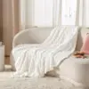 White Fleece Throw Blanket for Couch - Super Soft Cozy Blankets for Women, Cute Small Blanket for Girls, 59x79 Inches 5