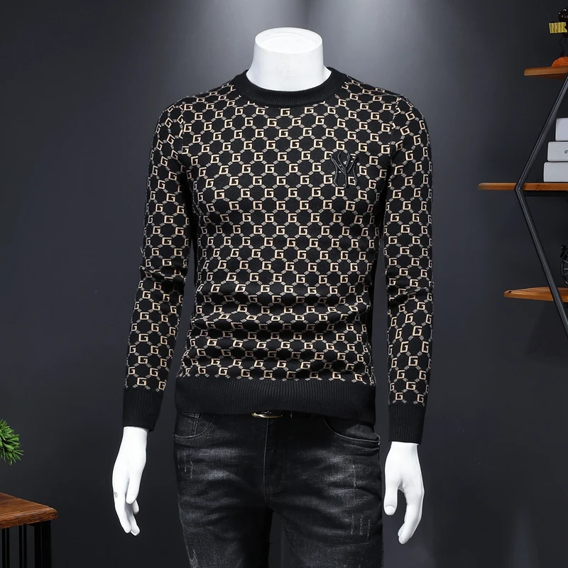 

2024 New Spring Round Neck Sweater Thickened Woolen Sweater Casual Personalized Fashion High end Knitwear