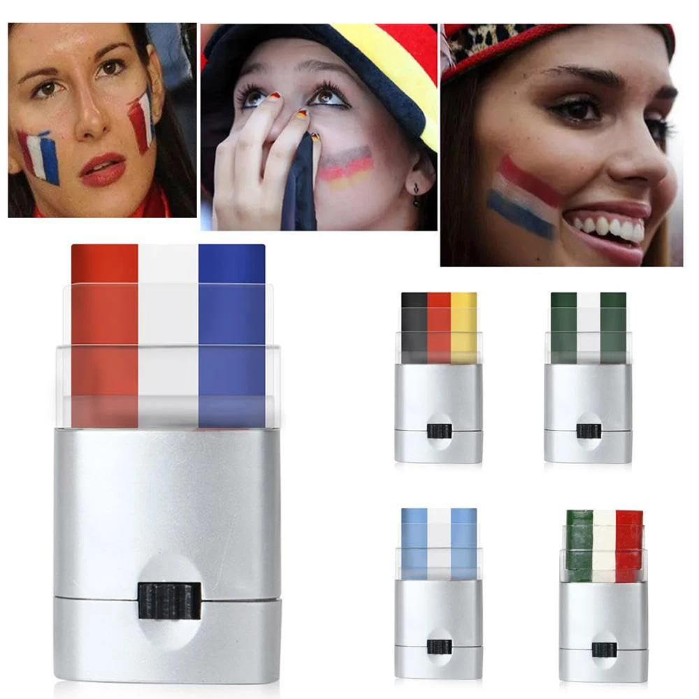4PCS Stick Face Paint Rainbow Body Painting for Halloween Cosplay Party Sports Makeup Baseball Softball Players 2