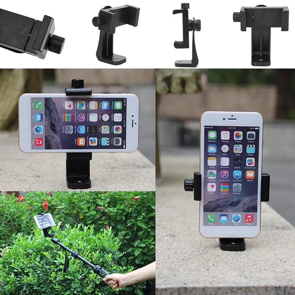 Tripod Mount Mobile Phone Clip Holder Vertical Bracket 360 Degree Rotating Tripod Adapter Vertical Shooting Phone Mount Holder phone holder for car cup holder