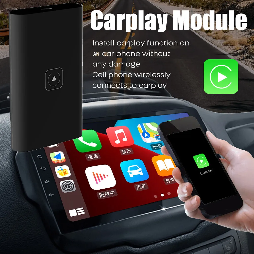 

Compatible With Wired CarPlay Carplay Dongle Adapter 1pcs 2.4G+5G ABS High Quality Type-C Wired Carplay To Wireless Carplay