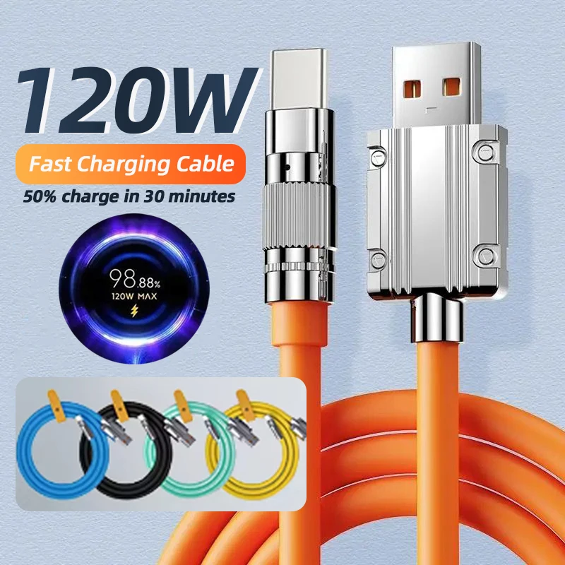Fast Charge Liquid Silicone Cable For iPhone Samsung USB C Charger
